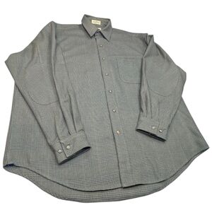 Vintage Britches wool blend plaid button up men's shirt, elbow protectors. Large